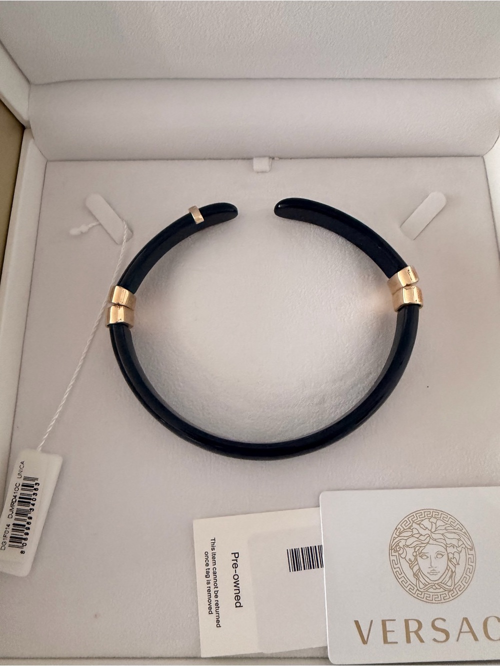Versace Black and Gold Open Cuff Necklace